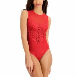 Wholesale ⭐ INC International Concepts Cupped Swiss Dot Lingerie Thong Bodysuit, Created For Macy's Black 🎉