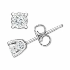 Deals ✔️ TruMiracle Diamond Stud Earrings (3/8 Ct. T.w.) In 14k White, Yellow, Or Rose Gold 🤩