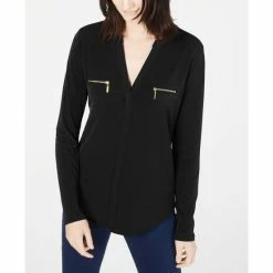 Coupon 💯 INC International Concepts 👩 Women's Zip-Pocket Blouse, Created For Macy's Real Red 😉