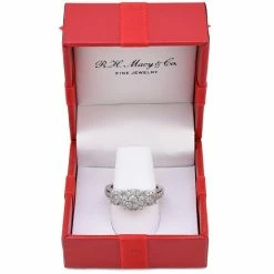 Outlet 🥰 Macy's Diamond Three Stone Engagement Ring (3/4 Ct. T.w.) In 14k Gold White Gold ✔️