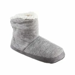 Best Pirce 🤩 Isotoner Signature 👩 Women's Microsuede And Heathered Knit Marisol Boot Slipper, Online Only Black ⌛