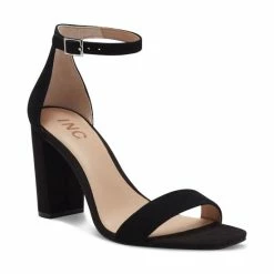 Best Sale 🥰 INC International Concepts 👩 Women's Lexini Two-Piece 🩴 Sandals, Created For Macy's Black Suede 🛒