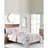 Wholesale 🔔 Sunham Colesville Floral/Solid 3 Piece Comforter Bedding Sets Blush 🎁
