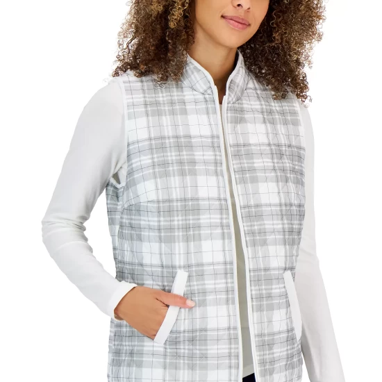 Deals π Karen Scott π© Women's Good Morning Sleeveless Puffer Vest, Created For Macy's Ultra Blue π - Image 2