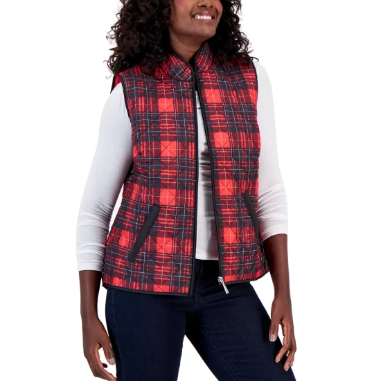 Deals π Karen Scott π© Women's Good Morning Sleeveless Puffer Vest, Created For Macy's Ultra Blue π - Image 5