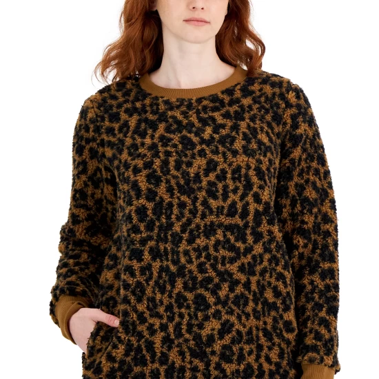 Coupon 🎉 Style & Co Petite Sherpa Tunic Pullover, Created For Macy's White Plaid 💯 - Image 9