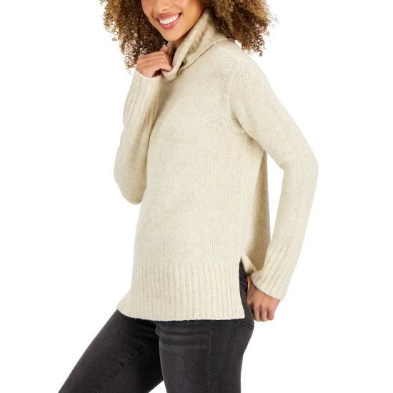 Best Sale โ๏ธ Style & Co Petite Cozy Turtleneck Sweater, Created For Macy's Ember Grey Heather ๐ - Image 5