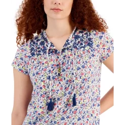 Best Pirce 😉 Style & Co Petite Printed Open-Front Cardigan, Created For Macy's Industrial Blue 🎁