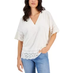 Brand new 🥰 Style & Co 👩 Women's Teddy Bouclé V-Neck Sweater, Created For Macy's Winter White 😍