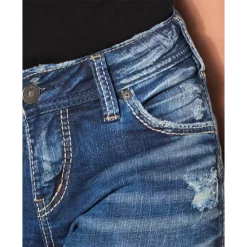 Flash Sale ✔️ Silver 👖 Jeans Co. 👩 Women's Beau Cuffed Boyfriend 👖 Jeans Indigo 🎁